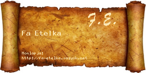 Fa Etelka névjegykártya